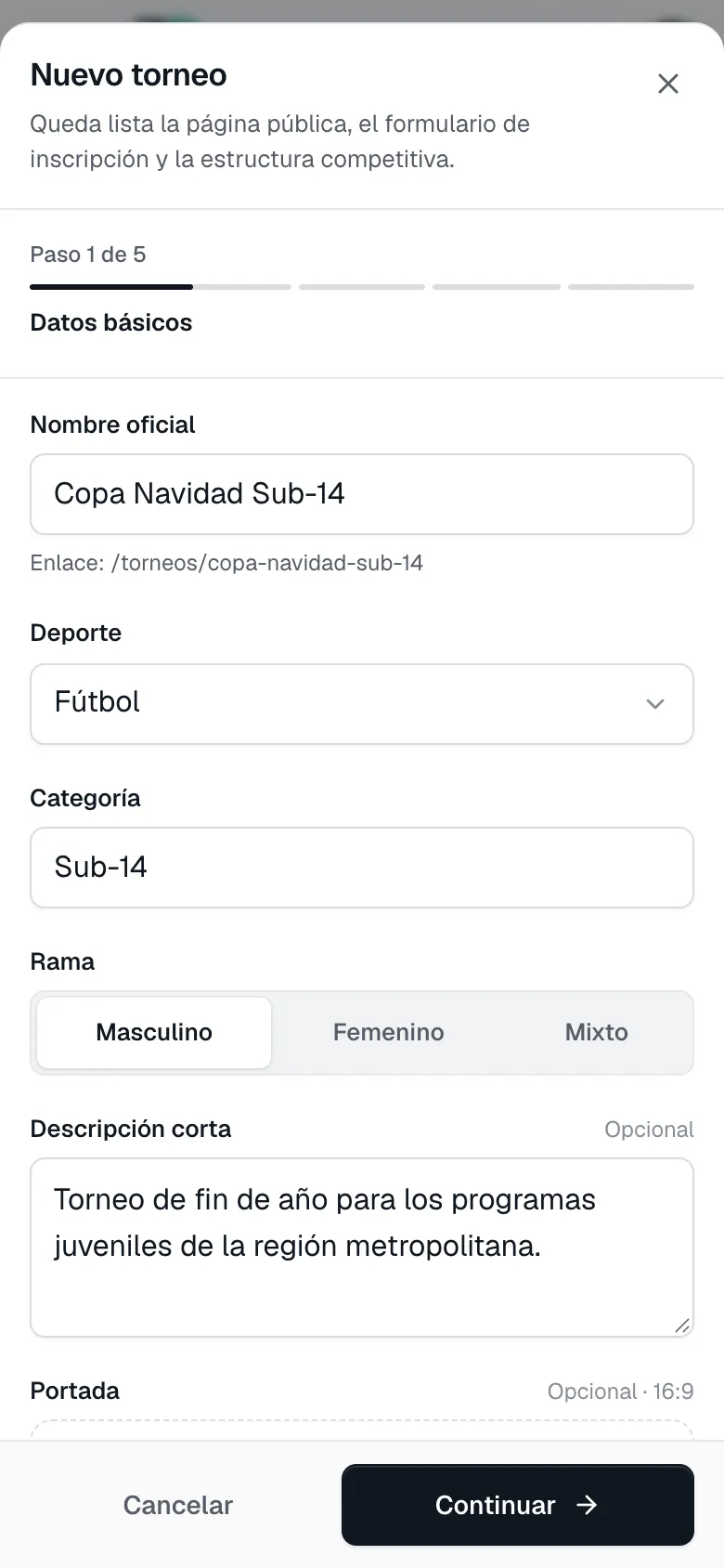 Crea el evento en un iPhone